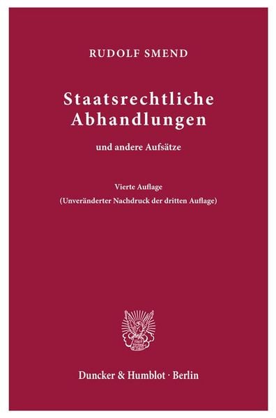 Produktbild: Staatsrechtliche Abhandlungen