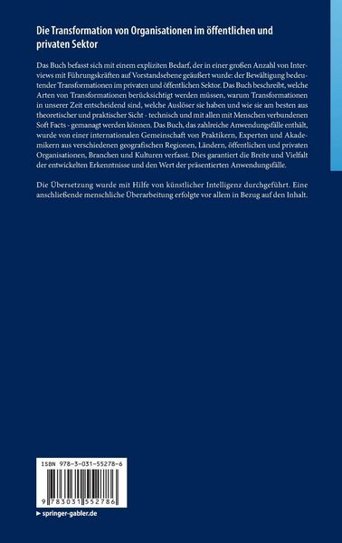 Produktbild: Die Transformation von Organisationen im &ouml;ffentlichen und privaten Sektor
