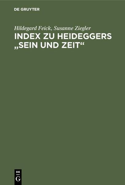 Produktbild: Index zu Heideggers "Sein und Zeit"