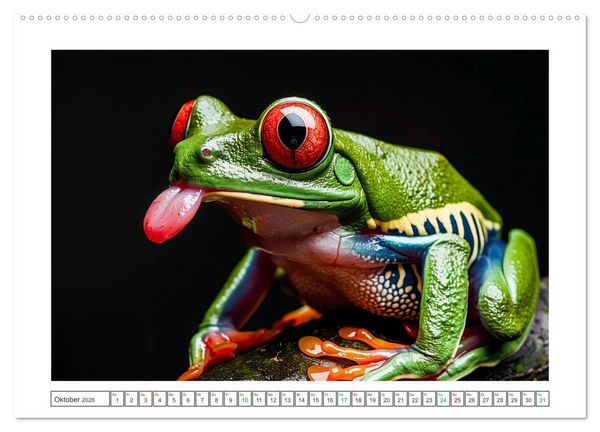 Produktbild: Lustige Amphibienbande (hochwertiger Premium Wandkalender 2026 DIN A2 quer), Kunstdruck in Hochglanz