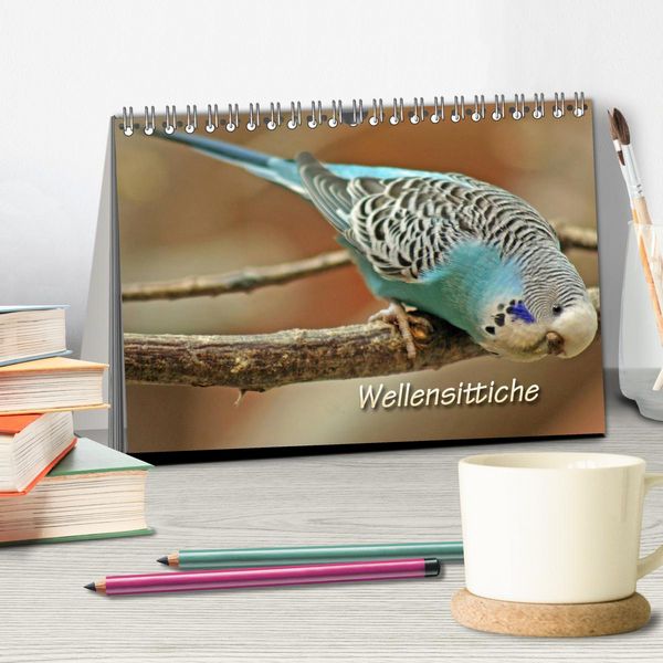 Produktbild: Wellensittiche (Tischkalender 2026 DIN A5 quer), CALVENDO Monatskalender