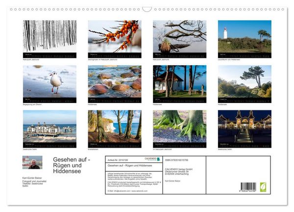 Produktbild: Gesehen auf - R&uuml;gen und Hiddensee (Wandkalender 2026 DIN A2 quer), CALVENDO Monatskalender