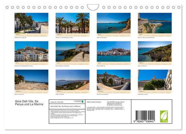 Produktbild: Ibiza Dalt Vila, Sa Penya und La Marina (Wandkalender 2026 DIN A4 quer), CALVENDO Monatskalender