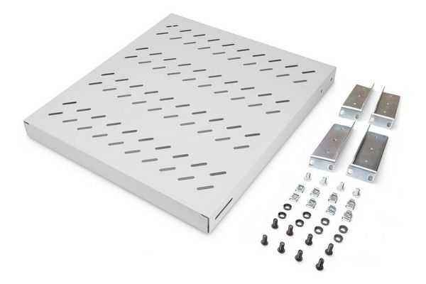 Produktbild: Digitus DN-97646 19 Zoll Netzwerkschrank-Ger&auml;teboden 1 HE variable Befestigungsschienen Geeignet f&uuml;r Schranktiefe: 800 mm Lichtgrau (RAL 7035)