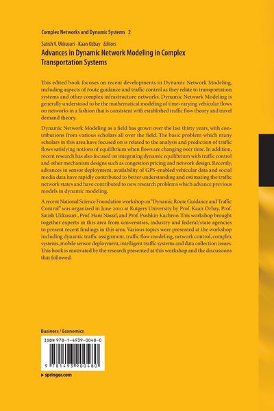 Produktbild: Advances in Dynamic Network Modeling in Complex Transportation Systems