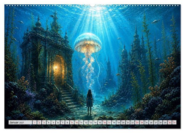 Produktbild: Atlantis der Träume - Magische Unterwasserwelten voller Fantasie (Wandkalender 2027 DIN A2 quer), CALVENDO Monatskalender