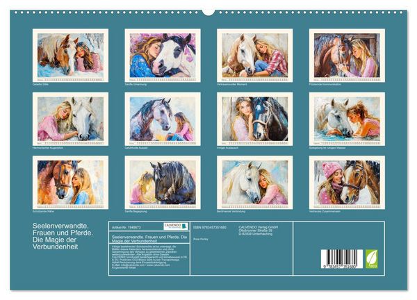 Produktbild: Seelenverwandte. Frauen und Pferde. Die Magie der Verbundenheit (hochwertiger Premium Wandkalender 2026 DIN A2 quer), Kunstdruck in Hochglanz