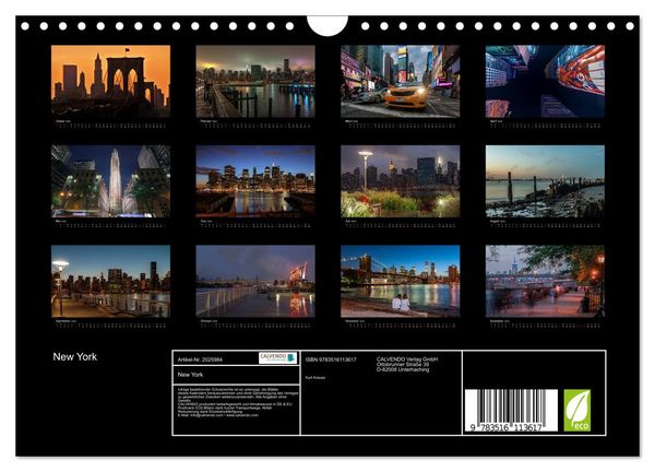 Produktbild: New York (Wandkalender 2026 DIN A4 quer), CALVENDO Monatskalender