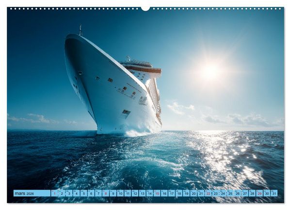 Produktbild: Paquebots de croisi&egrave;re - G&eacute;ants des mers impressionnants (Calendrier mural 2026 DIN A2 vertical) calendrier de bureau