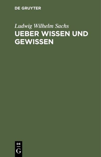 Produktbild: Ueber Wissen und Gewissen