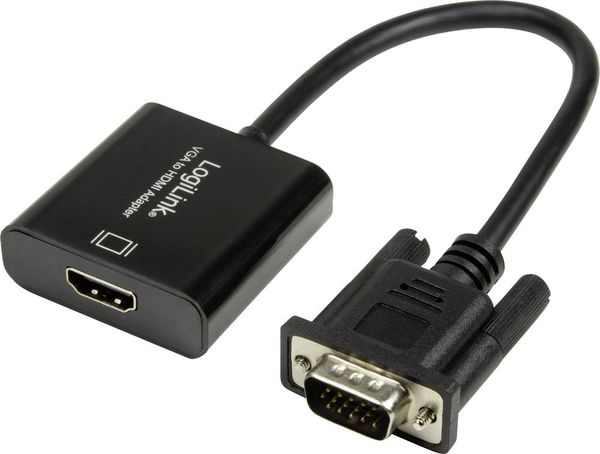 LogiLink CV0060 Adapter [1x VGA-Stecker - 1x HDMI-Buchse] Schwarz 45.00cm