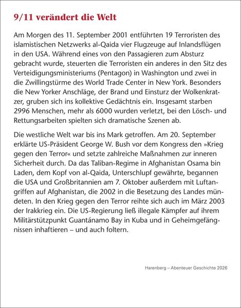 Produktbild: Abenteuer Geschichte Tagesabrei&szlig;kalender 2026 - Menschen, Ereignisse, Epochen - von den Anf&auml;ngen bis heute
