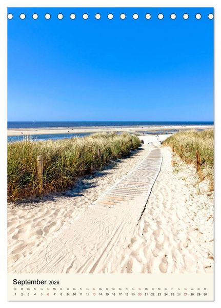 Produktbild: LANGEOOG Strandspaziergang (Tischkalender 2026 DIN A5 hoch), CALVENDO Monatskalender
