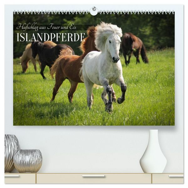 Produktbild: Islandpferde - Hufschlag aus Feuer und Eis (hochwertiger Premium Wandkalender 2027 DIN A2 quer), Kunstdruck in Hochglanz