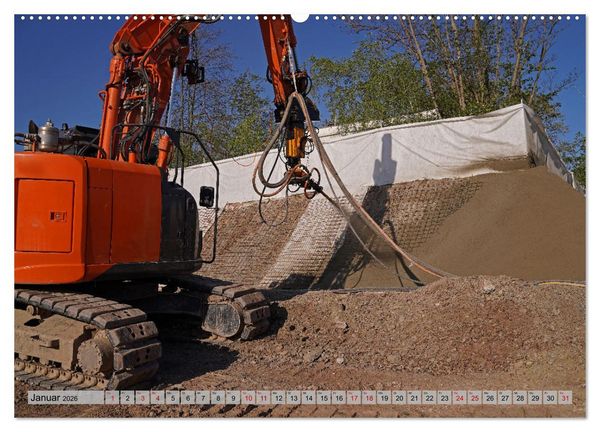 Produktbild: Die Saalequerung Salzm&uuml;nde &ndash; Br&uuml;ckenbau der A143 (Wandkalender 2026 DIN A2 quer), CALVENDO Monatskalender