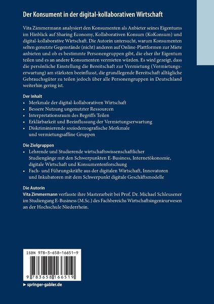 Produktbild: Der Konsument in der digital-kollaborativen Wirtschaft