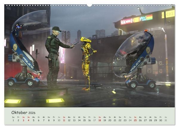 Produktbild: Science Fiction Cyberpunk (hochwertiger Premium Wandkalender 2026 DIN A2 quer), Kunstdruck in Hochglanz