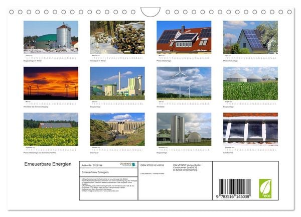 Produktbild: Erneuerbare Energien (Wandkalender 2026 DIN A4 quer), CALVENDO Monatskalender