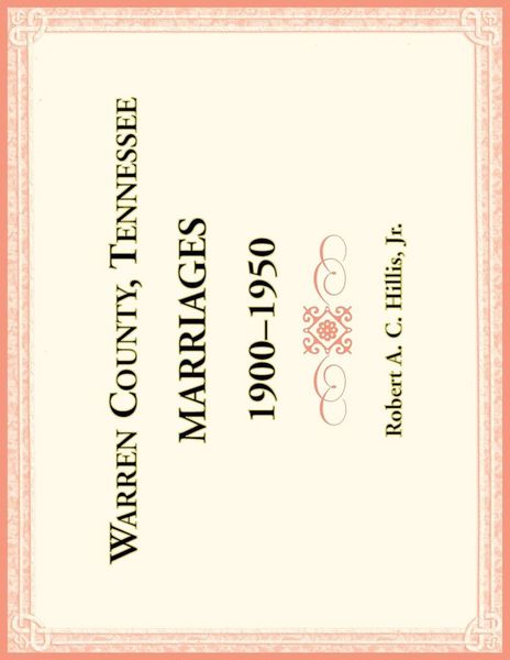 Produktbild: Warren County, Tennessee Marriages, 1900-1950