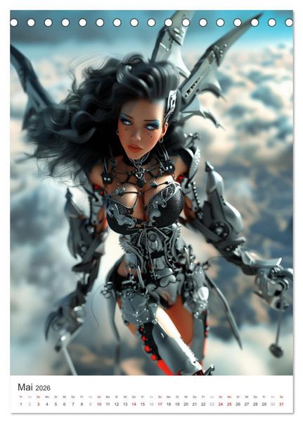 Produktbild: Cyborg Engel (Tischkalender 2026 DIN A5 hoch), CALVENDO Monatskalender