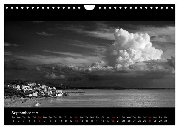 Produktbild: Black and White Sicily (Wall Calendar 2026 DIN A4 landscape), CALVENDO 12 Month Wall Calendar
