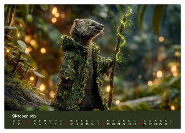 Produktbild: Magischer M&auml;rchenwald - Kinderkalender mit Tier-Zauberern (Wandkalender 2026 DIN A4 quer), CALVENDO Monatskalender