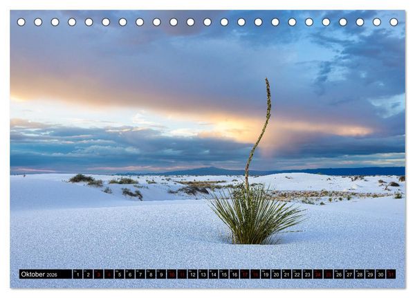 Produktbild: Wei&szlig;e Wunderwelten - White Sands National Monument (Tischkalender 2026 DIN A5 quer), CALVENDO Monatskalender
