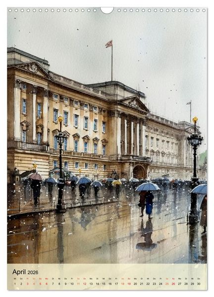 Produktbild: London - ein Regentag (Wandkalender 2026 DIN A3 hoch), CALVENDO Monatskalender