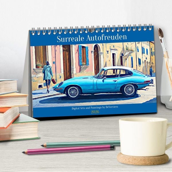 Produktbild: Surreale Autofreuden (Tischkalender 2026 DIN A5 quer), CALVENDO Monatskalender