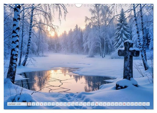 Produktbild: Fl&uuml;stern der Verg&auml;nglichkeit - Gothic Dark Nature Landschaften (Wandkalender 2026 DIN A3 quer), CALVENDO Monatskalender