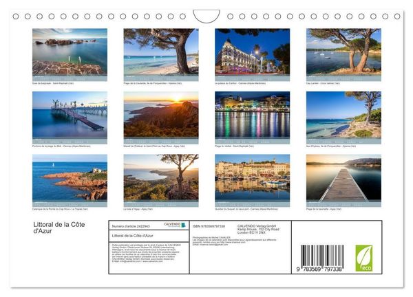 Produktbild: Littoral de la C&ocirc;te d'Azur (Calendrier mural 2027 DIN A4 vertical), CALVENDO calendrier mensuel