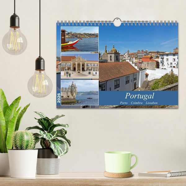 Produktbild: Portugal - Porto, Coimbra, Lissabon (Wandkalender 2026 DIN A4 quer), CALVENDO Monatskalender
