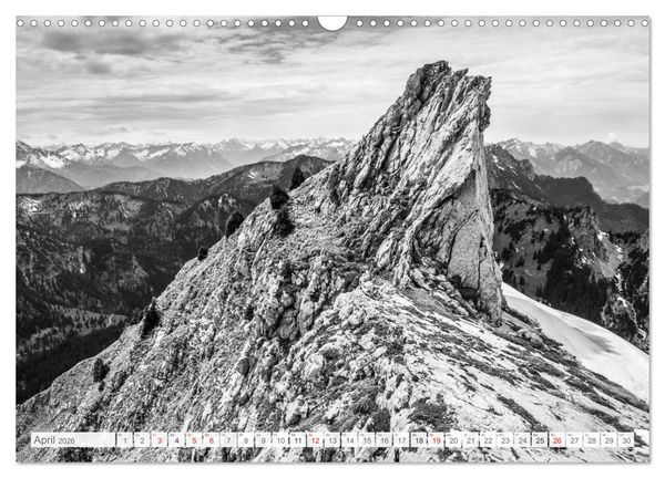 Produktbild: Bergpixels Schwarz-Wei&szlig;e Gebirgstr&auml;ume (Wandkalender 2026 DIN A3 quer), CALVENDO Monatskalender