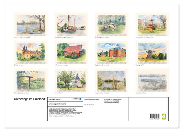 Produktbild: Unterwegs im Emsland (Wandkalender 2026 DIN A2 quer), CALVENDO Monatskalender