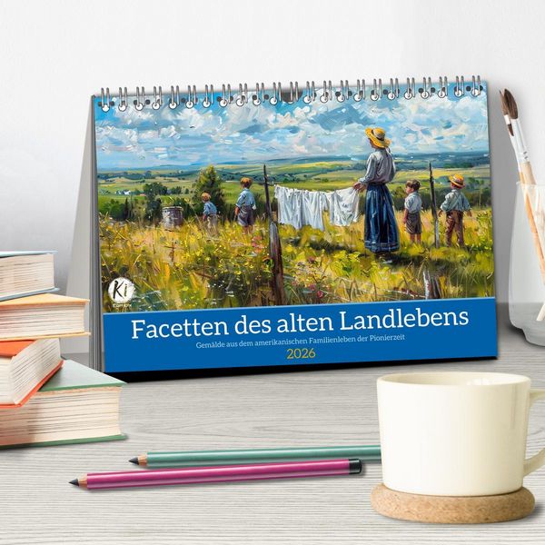 Produktbild: Facetten des alten Landlebens (Tischkalender 2026 DIN A5 quer), CALVENDO Monatskalender