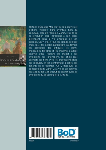 Produktbild: Histoire de &Eacute;douard Manet et de son oeuvre