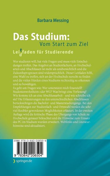 Produktbild: Das Studium: Vom Start zum Ziel