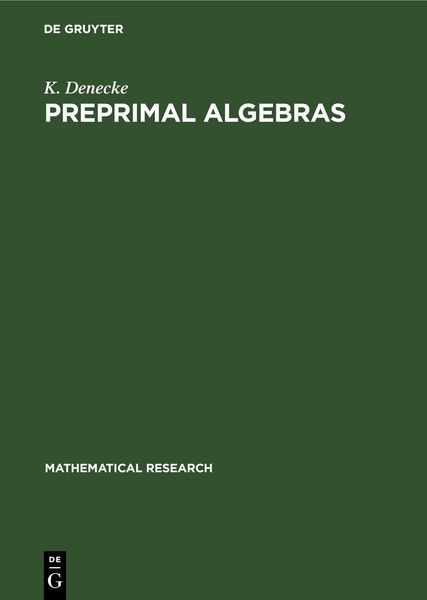 Produktbild: Preprimal Algebras