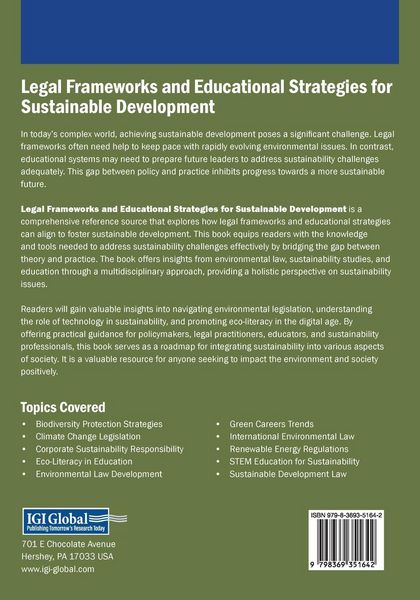 Produktbild: Legal Frameworks and Educational Strategies for Sustainable Development