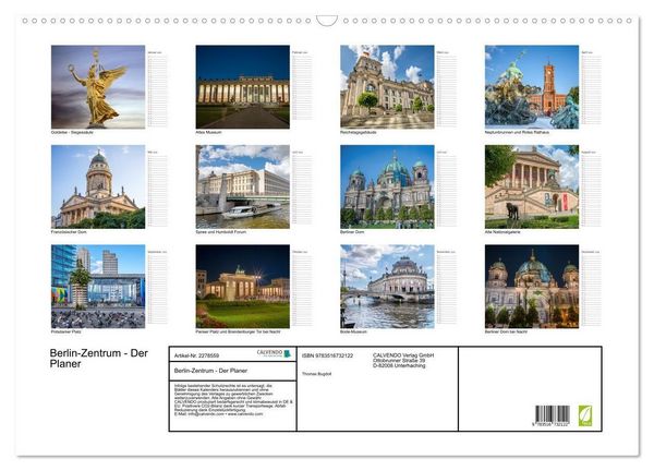 Produktbild: Berlin-Zentrum - Der Planer (Wandkalender 2026 DIN A2 quer), CALVENDO Monatskalender