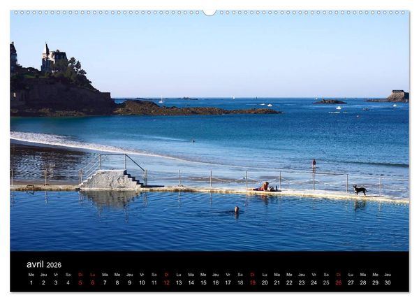 Produktbild: Dinard Perle de la C&ocirc;te d'&Eacute;meraude (Calendrier mural 2026 DIN A2 vertical) calendrier de bureau