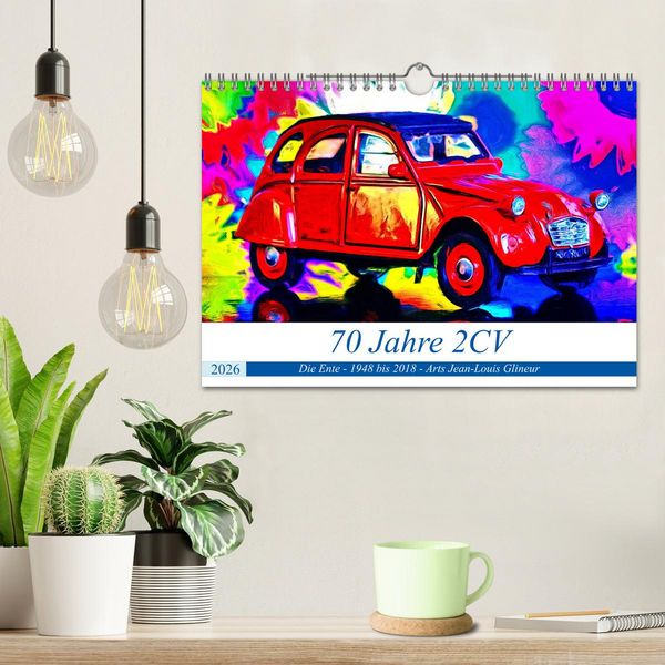 Produktbild: 70 Jahre 2CV (Wandkalender 2026 DIN A4 quer), CALVENDO Monatskalender