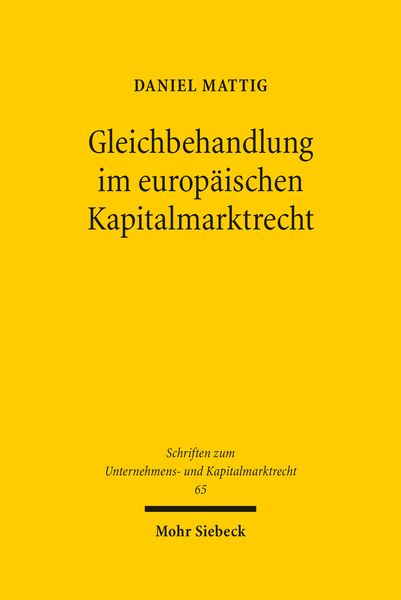 Produktbild: Gleichbehandlung im europ&auml;ischen Kapitalmarktrecht