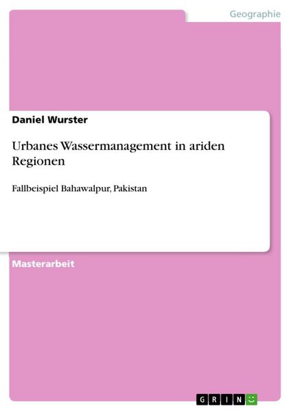 Produktbild: Urbanes Wassermanagement in ariden Regionen