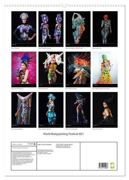 Produktbild: World Bodypainting Festival #21 (Wandkalender 2026 DIN A2 hoch), CALVENDO Monatskalender