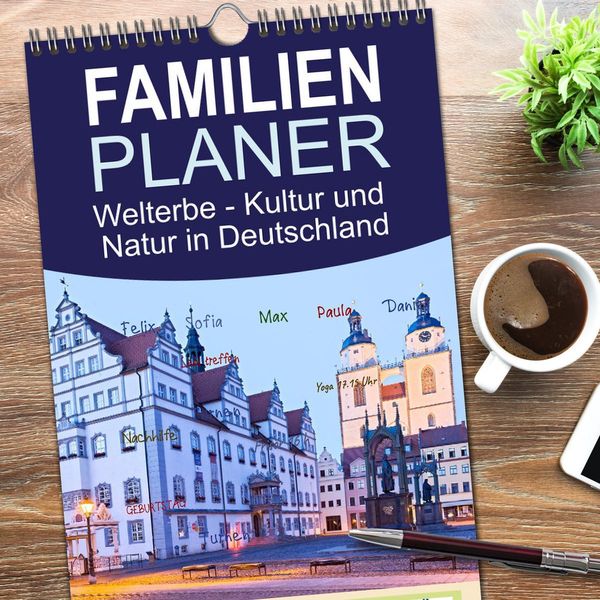 Produktbild: Familienplaner 2026 - Welterbe - Kultur und Natur in Deutschland mit 5 Spalten (Wandkalender, 21 x 45 cm) CALVENDO