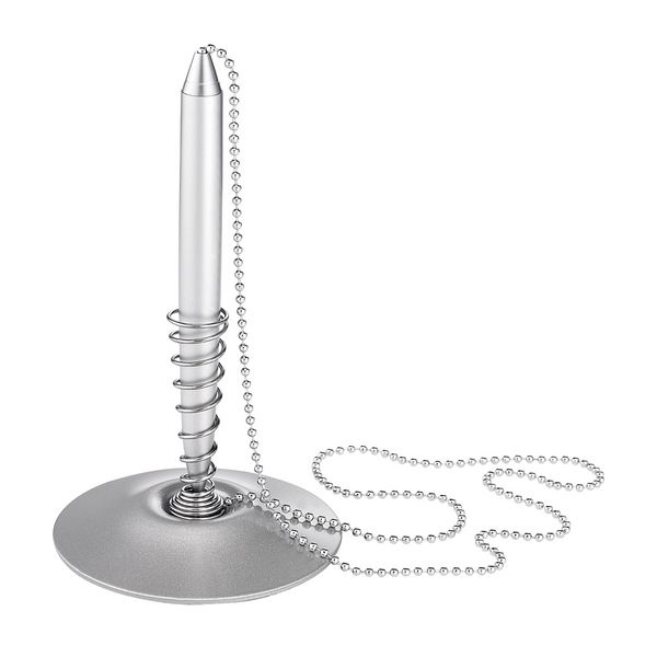 ALCO Kugelschreiberständer rund silber 8x14,5cm