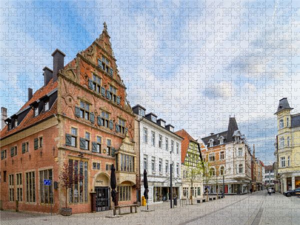 Produktbild: CALVENDO Puzzle Credenstra&szlig;e Ecke L&uuml;bberstra&szlig;e | 1000 Teile Lege-Gr&ouml;&szlig;e 64x48cm Foto-Puzzle f&uuml;r gl&uuml;ckliche Stunden