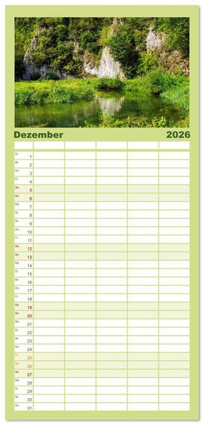 Produktbild: Familienplaner 2026 - Unterwegs im Gro&szlig;en Lautertal mit 5 Spalten (Wandkalender, 21 x 45 cm) CALVENDO