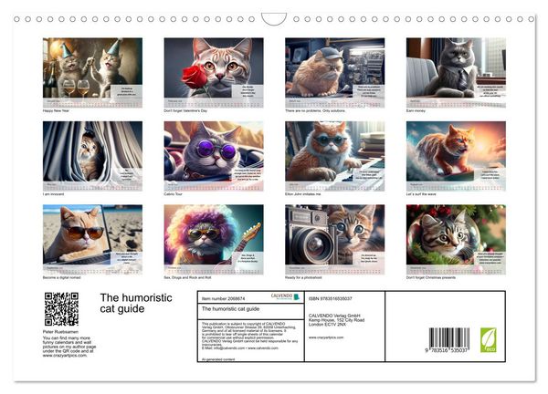 Produktbild: The humoristic cat guide (Wall Calendar 2026 DIN A3 landscape), CALVENDO 12 Month Wall Calendar
